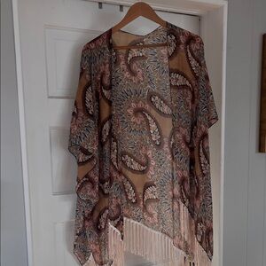 Paisley Shawl in Brown and Pink